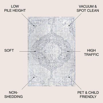 Edison modern Persian Vintage Medallion Area Rug